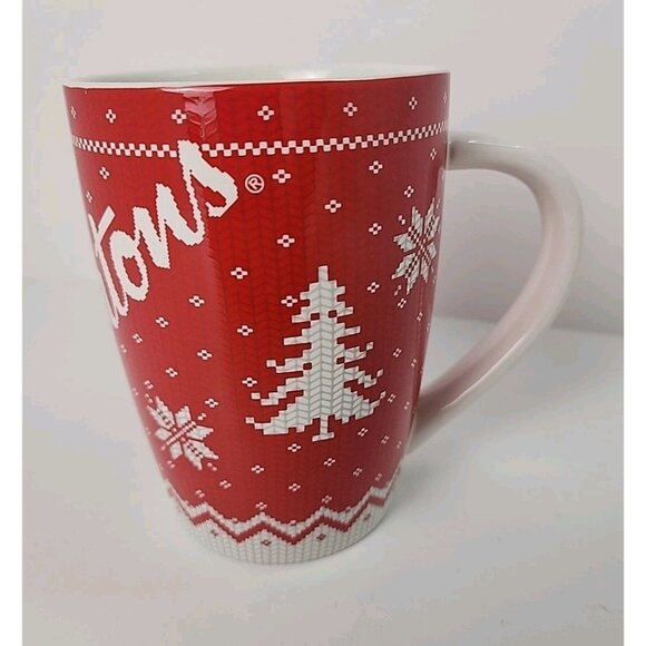 Tim Hortons 2015 Limited Edition No.15 Red/White Christmas Sweater Coffee Mug - Picture 3 of 7